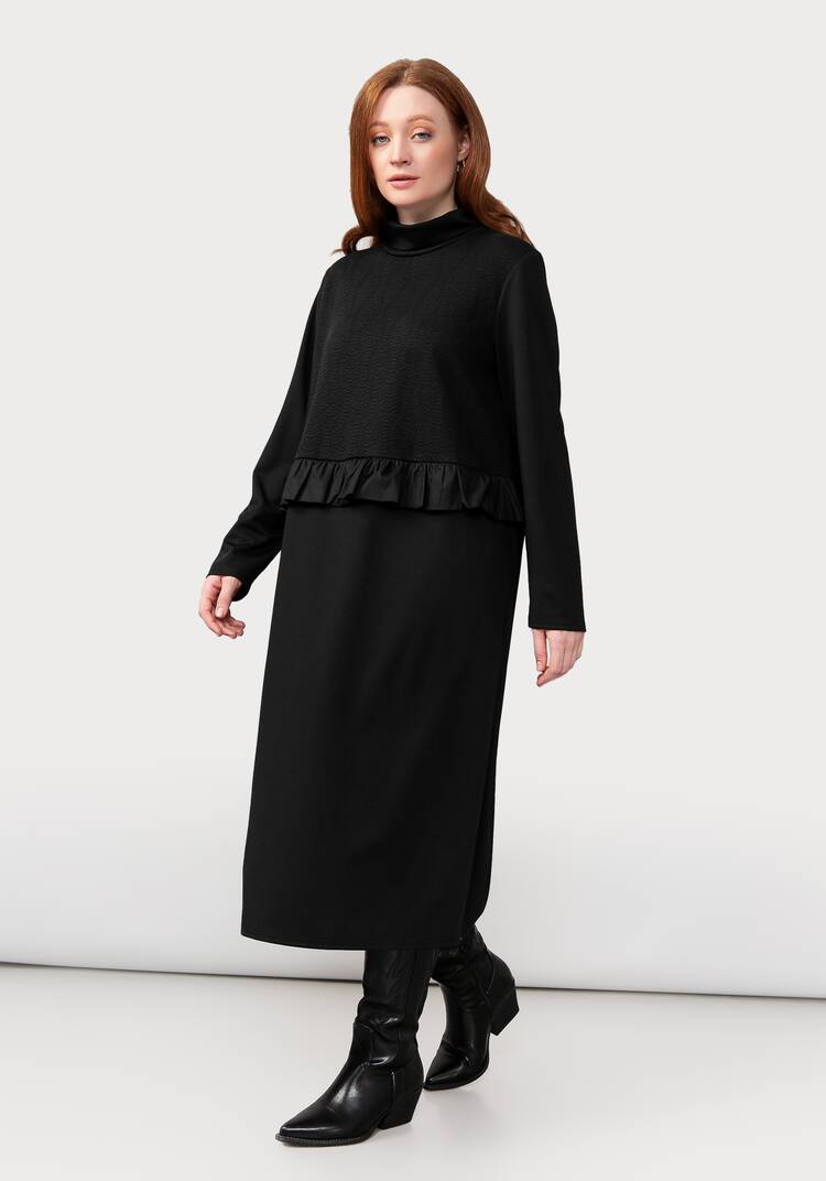 Платье комбинированное из разных тканей шир.  750, рис. 8