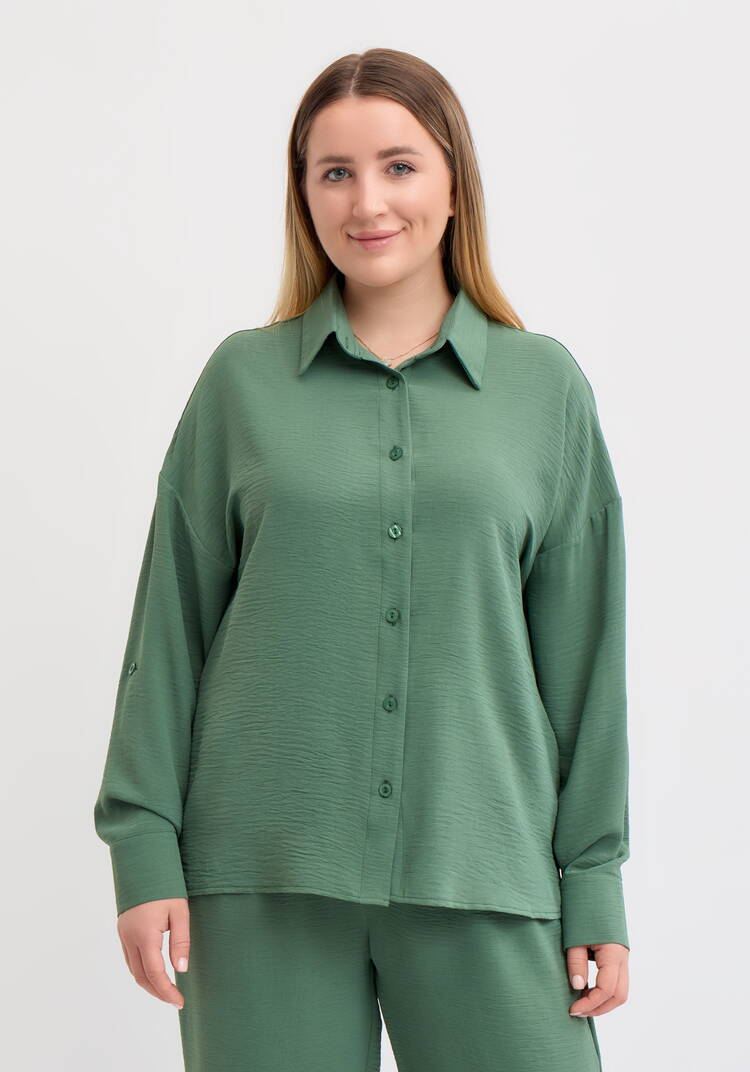 Рубашка свободного кроя с ассиметричным низом шир.  750, рис. 10