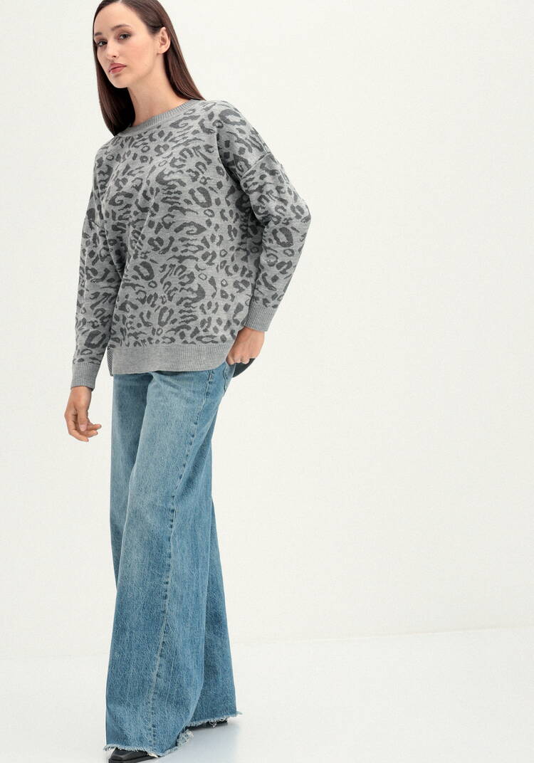 Джемпер с леопардовым принтом шир.  750, рис. 17