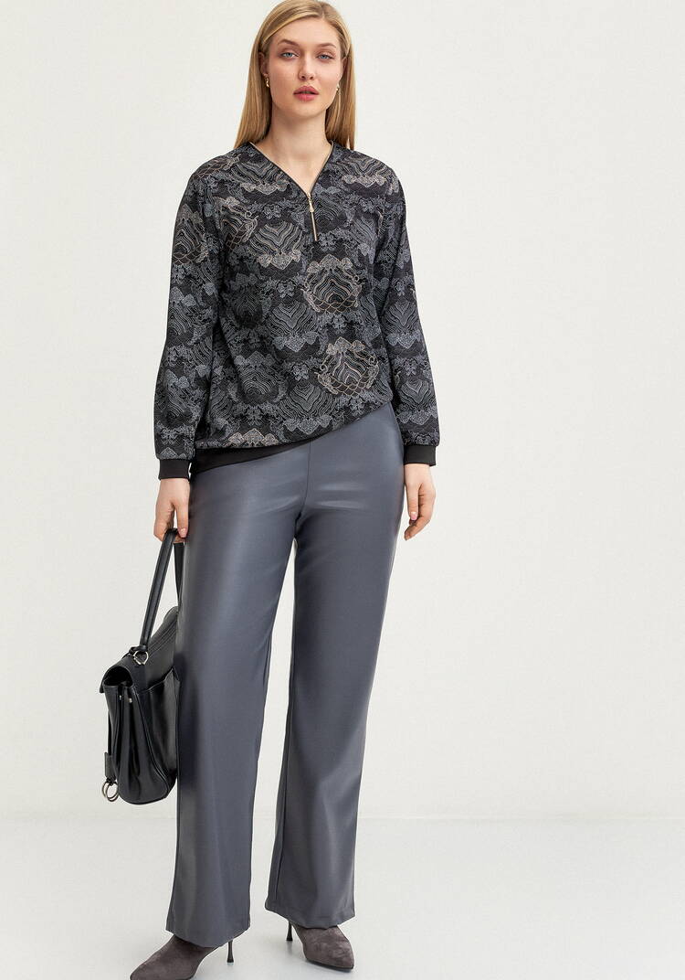 Блуза на молнии из трикотажа шир.  750, рис. 10