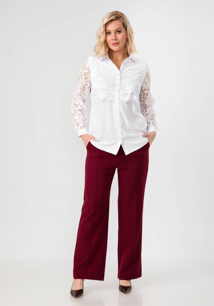 Блуза с ажурным кружевом на груди шир.  750, рис. 9