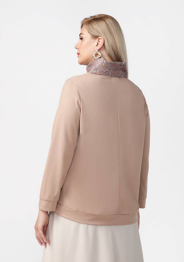 Джемпер с контрастным воротником хомут шир.  750, рис. 3