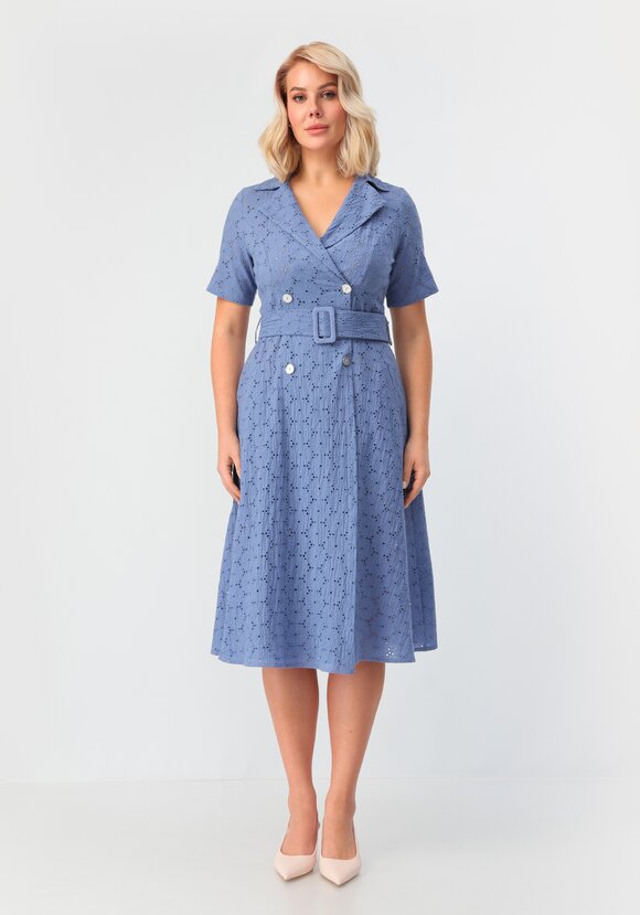 Платье с отложным воротником из шитья шир.  580, рис. 14