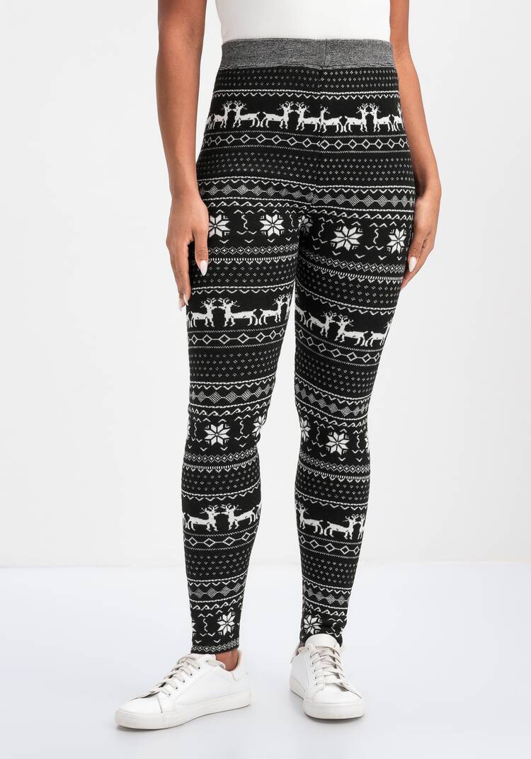 Леггинсы с начесом и зимним орнаментом шир.  750, рис. 10