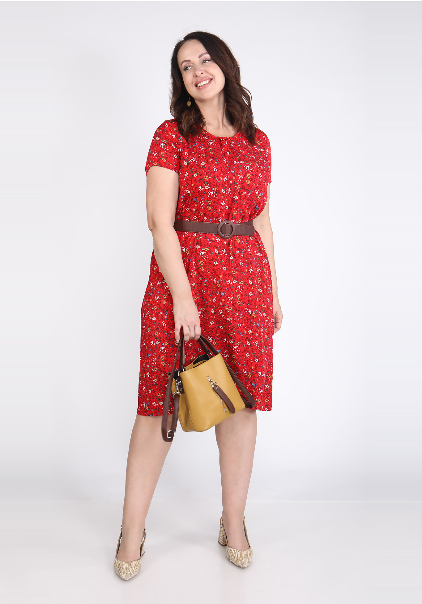 Платье "Солнечное приветствие" Likes, размер 52, цвет красный - фото 2