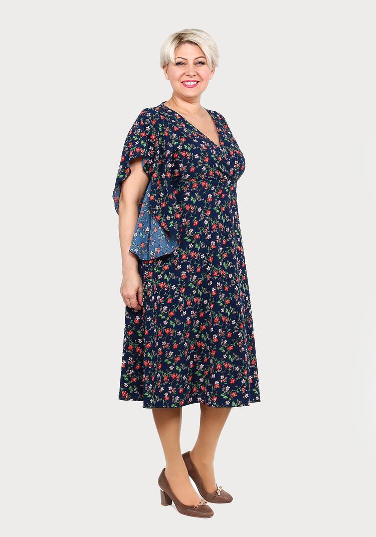 Платье с оригинальными рукавами и поясом шир.  750, рис. 7