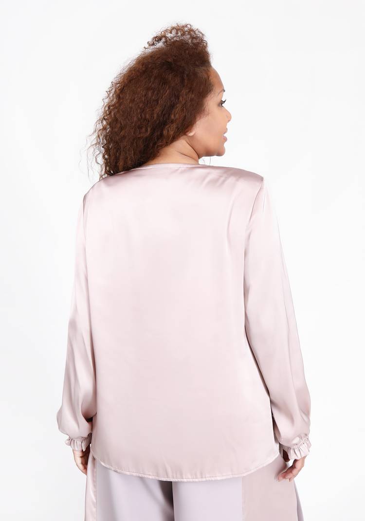 Блуза с кружевной отделкой и рюшей на манжете шир.  750, рис. 3