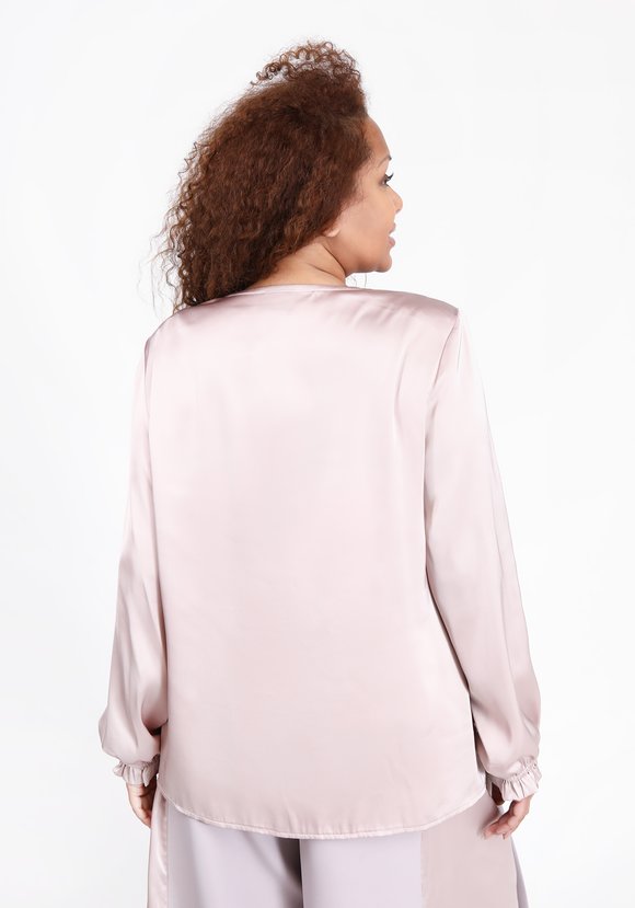 Блуза с кружевной отделкой и рюшей на манжете шир.  580, рис. 3