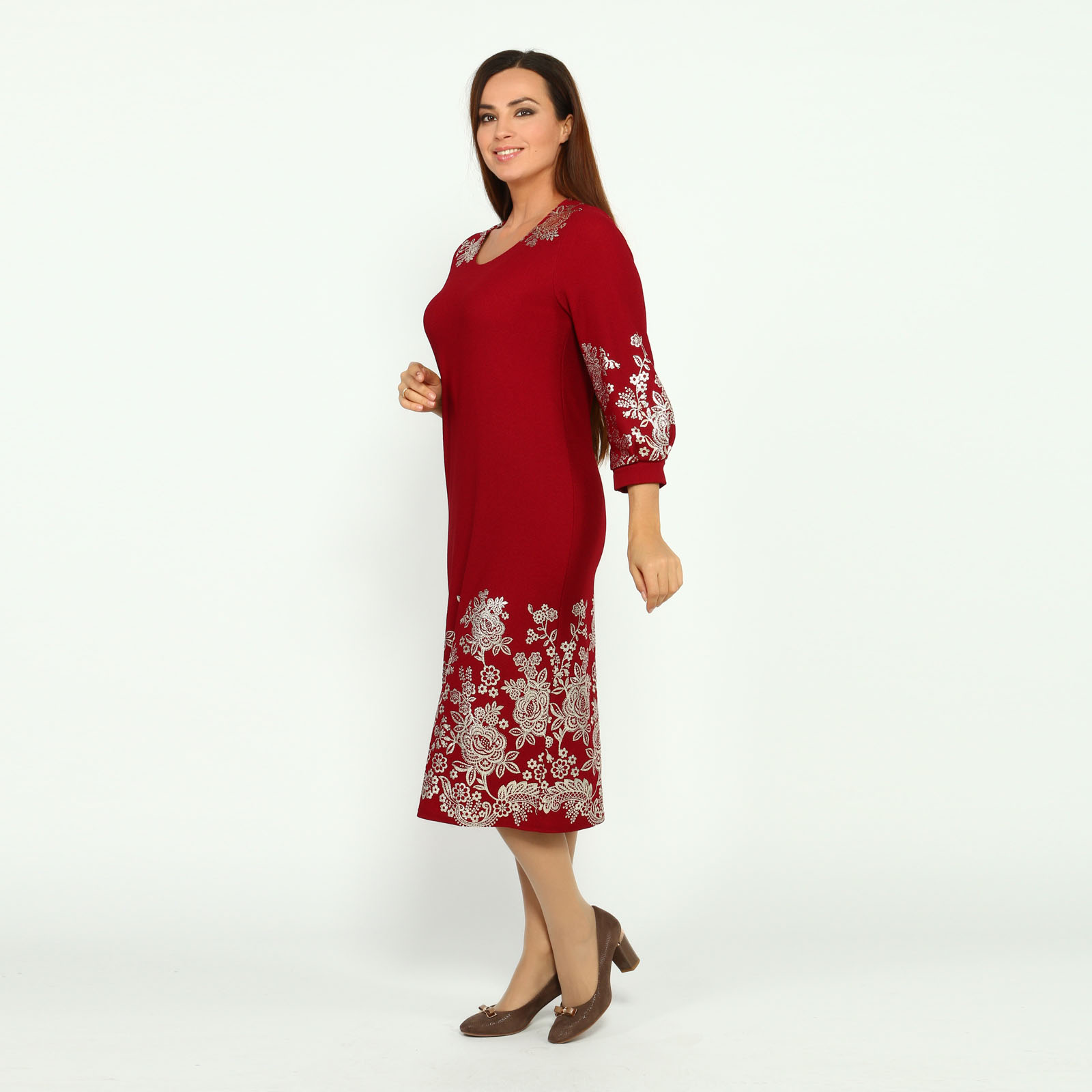 Платье с блестящим цветочным узором Bianka Modeno, размер 46 - фото 10