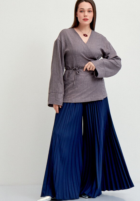 Брюки гофре с декоративным поясом шир.  580, рис. 8