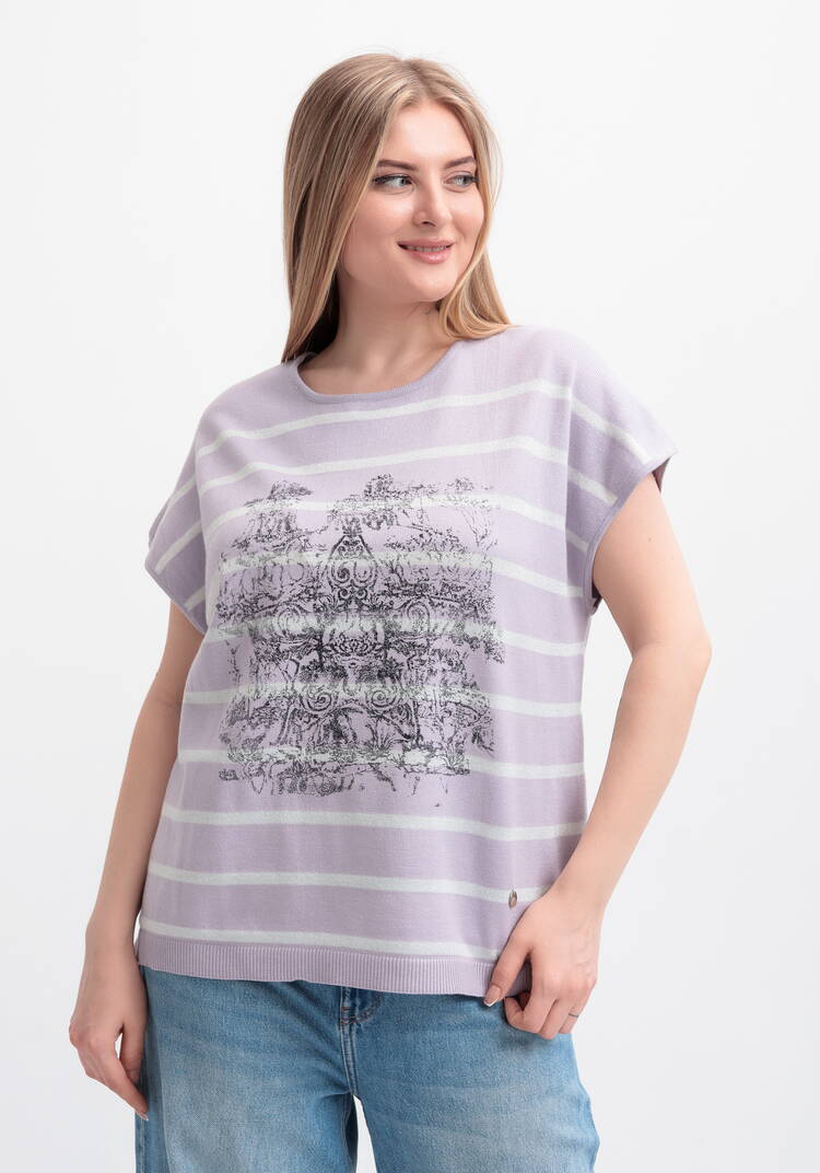 Блуза в полоску с рисунком шир.  750, рис. 29