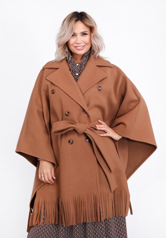 Пальто-пончо с бахромой шир.  580, рис. 2
