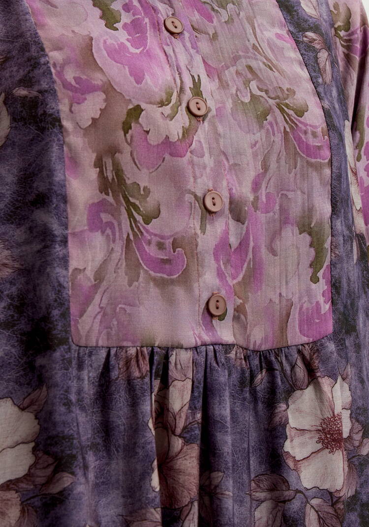 Блуза  с комбинированным принтом шир.  750, рис. 16