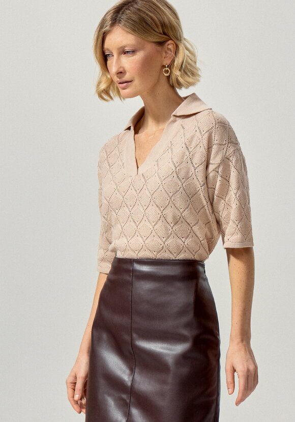 Джемпер-поло с ажурным рисунком шир.  580, рис. 7