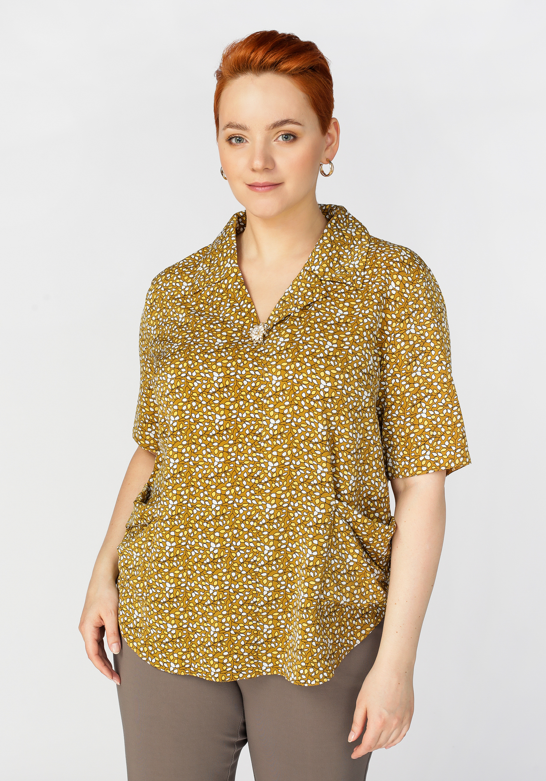 Блуза с цветочным принтом "Лейла", размер 54 - фото 1