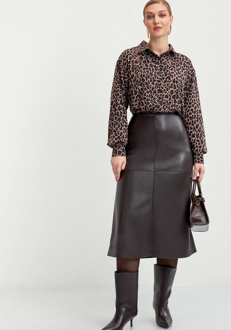 Блуза с леопардовым принтом Виталина шир.  750, рис. 8
