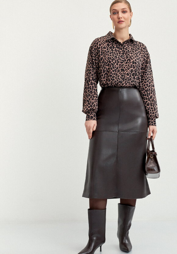 Блуза с леопардовым принтом Виталина шир.  580, рис. 8