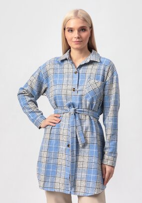 Рубашка удлиненная с поясом