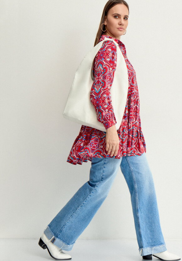 Блуза А-силуэта с ярусами шир.  580, рис. 21