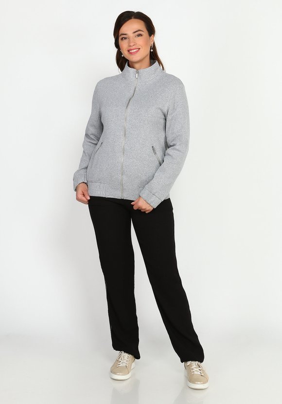 Бомбер на молнии с поясом-резинкой шир.  580, рис. 3