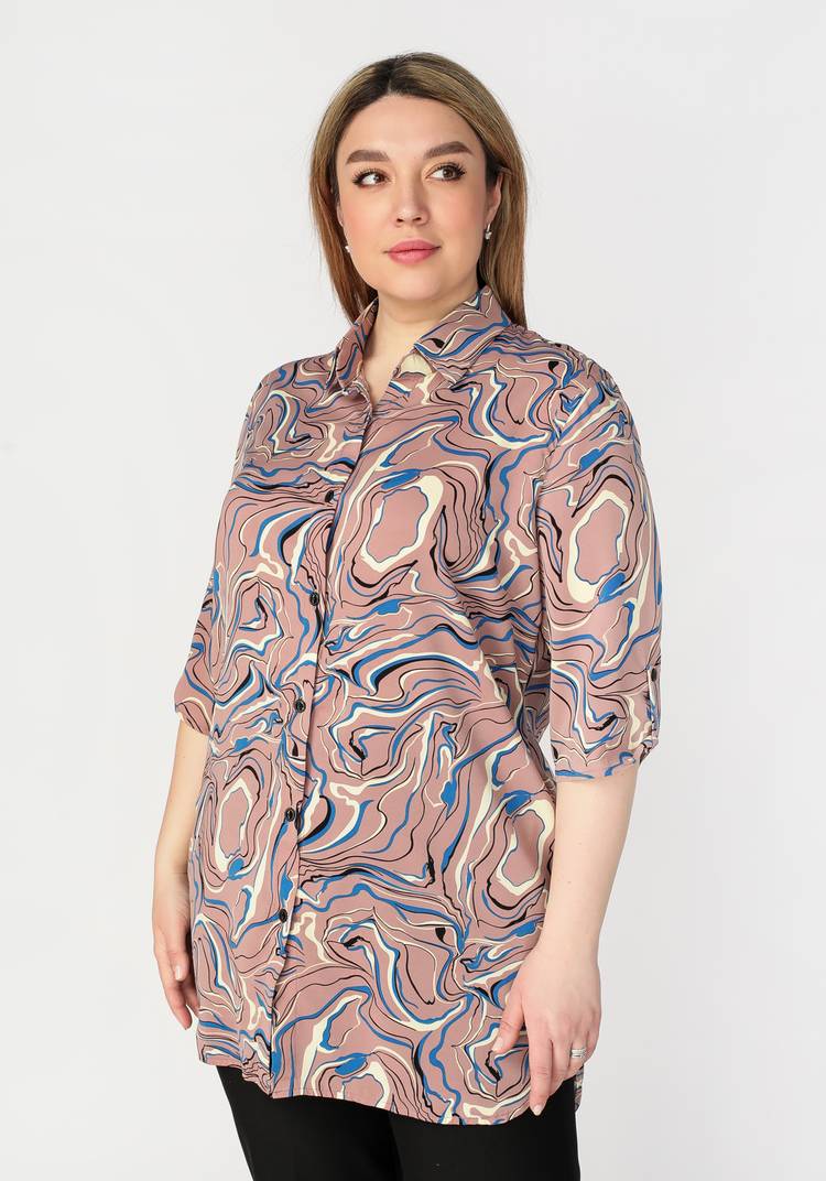 Блуза на пуговицах с принтом Оливия шир.  750, рис. 1