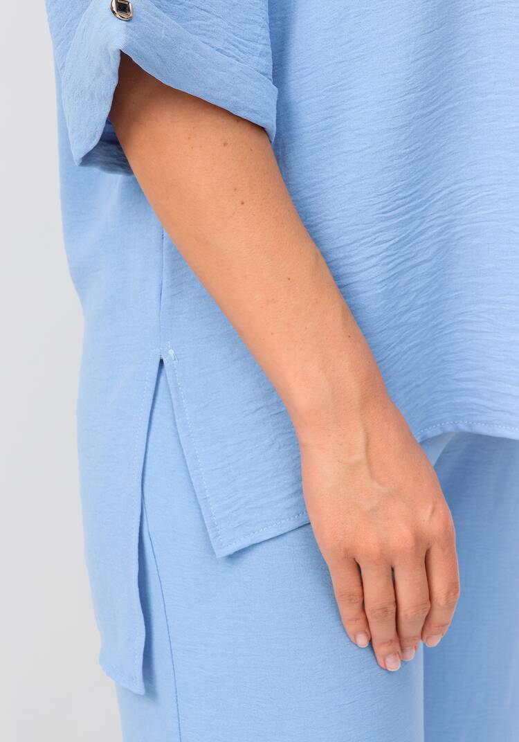 Костюм: брюки и блуза с лаконичным принтом шир.  750, рис. 7