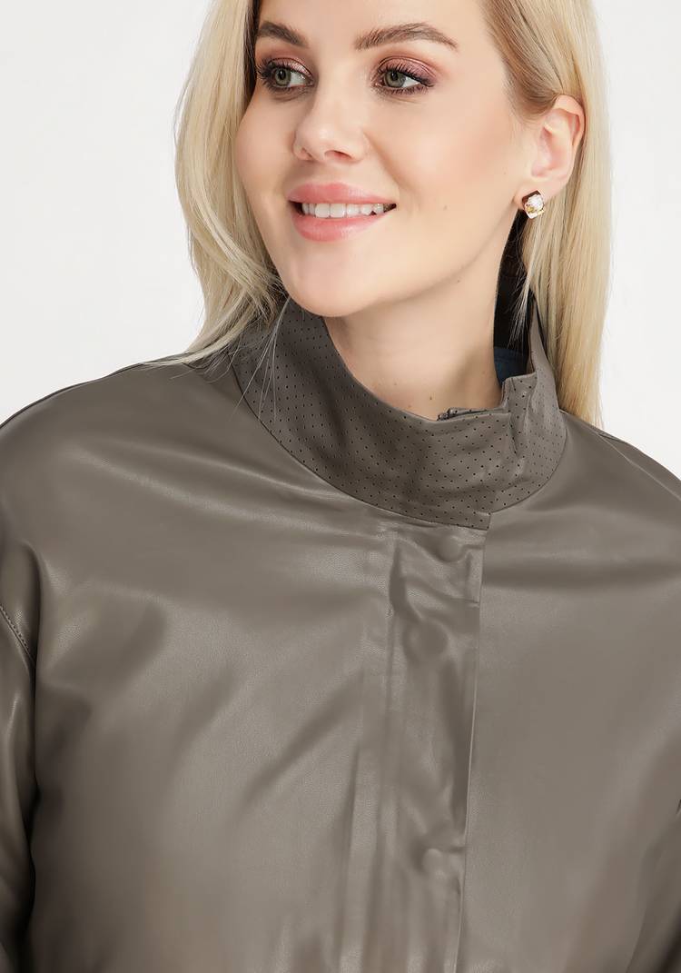 Куртка из экокожи с воротником-стойкой шир.  750, рис. 8