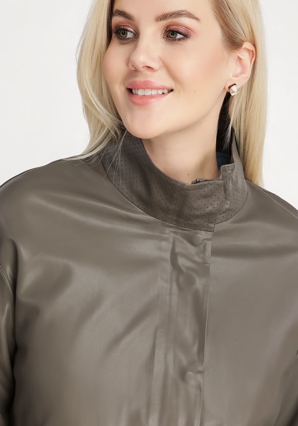 Куртка из экокожи с воротником-стойкой шир.  580, рис. 8