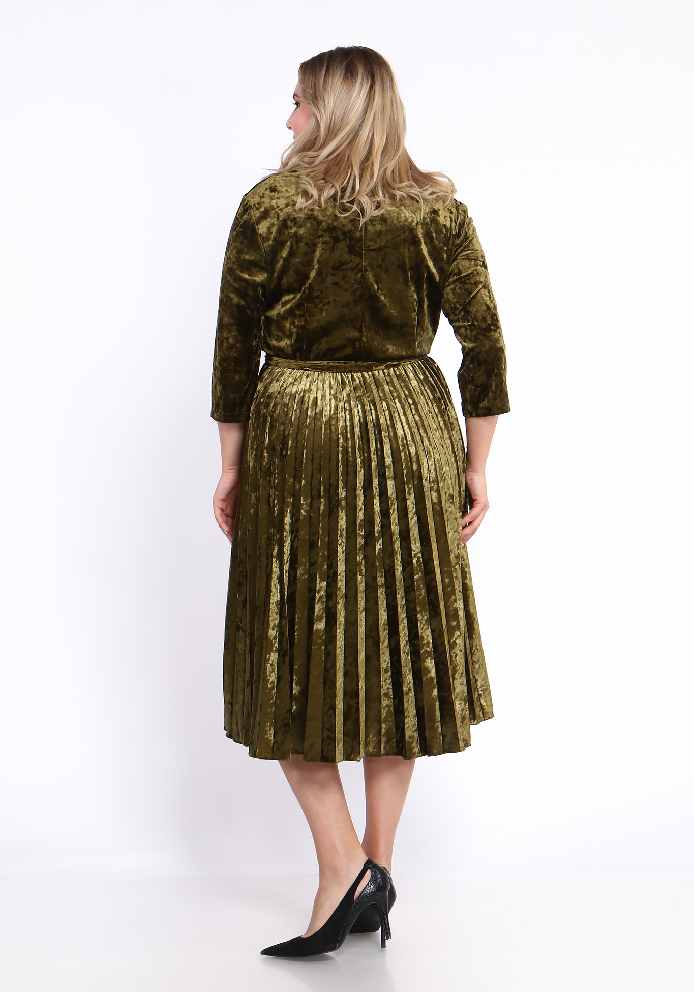 Платье велюровое с цветами Bianka Modeno, размер 56 - фото 6