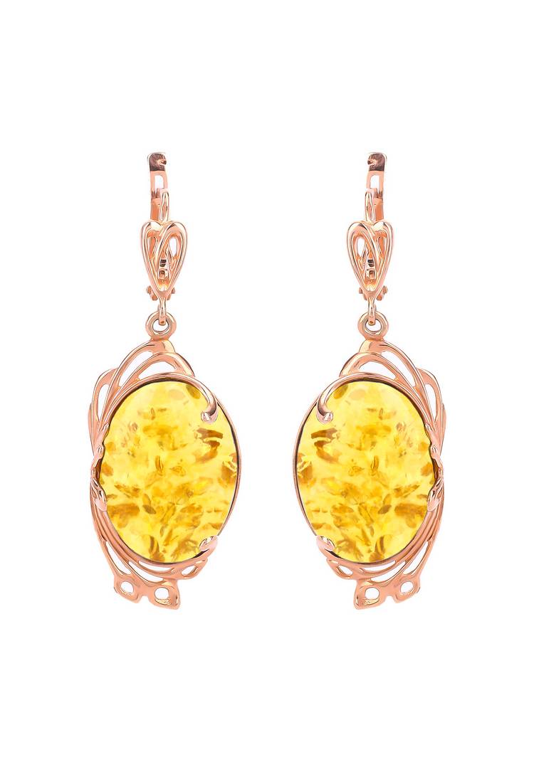 Серьги серебряные Янтарные грани шир.  750, рис. 3