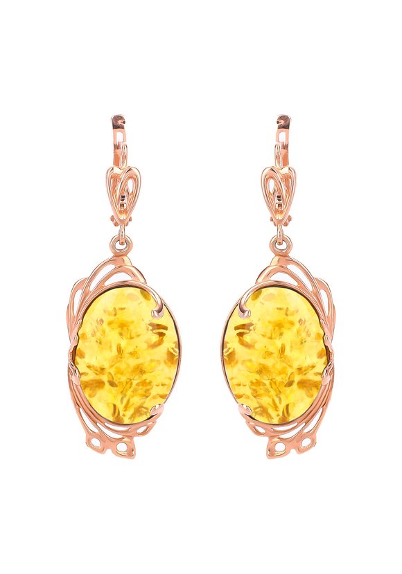 Серьги серебряные Янтарные грани шир.  580, рис. 3