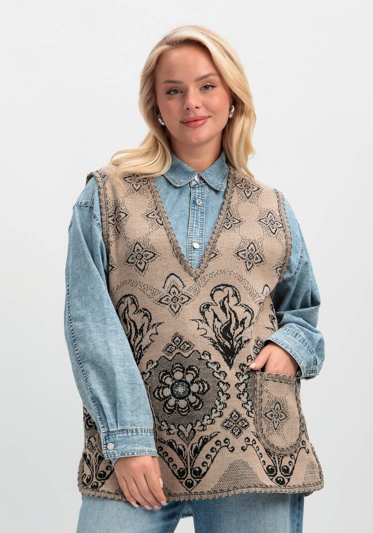 Жилет из шерсти Ласковое тепло шир.  750, рис. 45