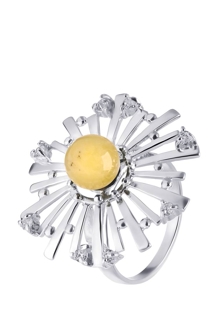 Серебряное кольцо Лучи счастья шир.  750, рис. 1