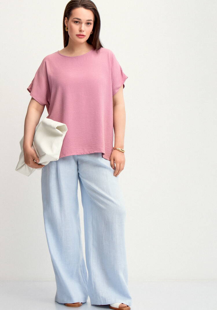 Блуза с круглой горловиной и разрезами шир.  750, рис. 15