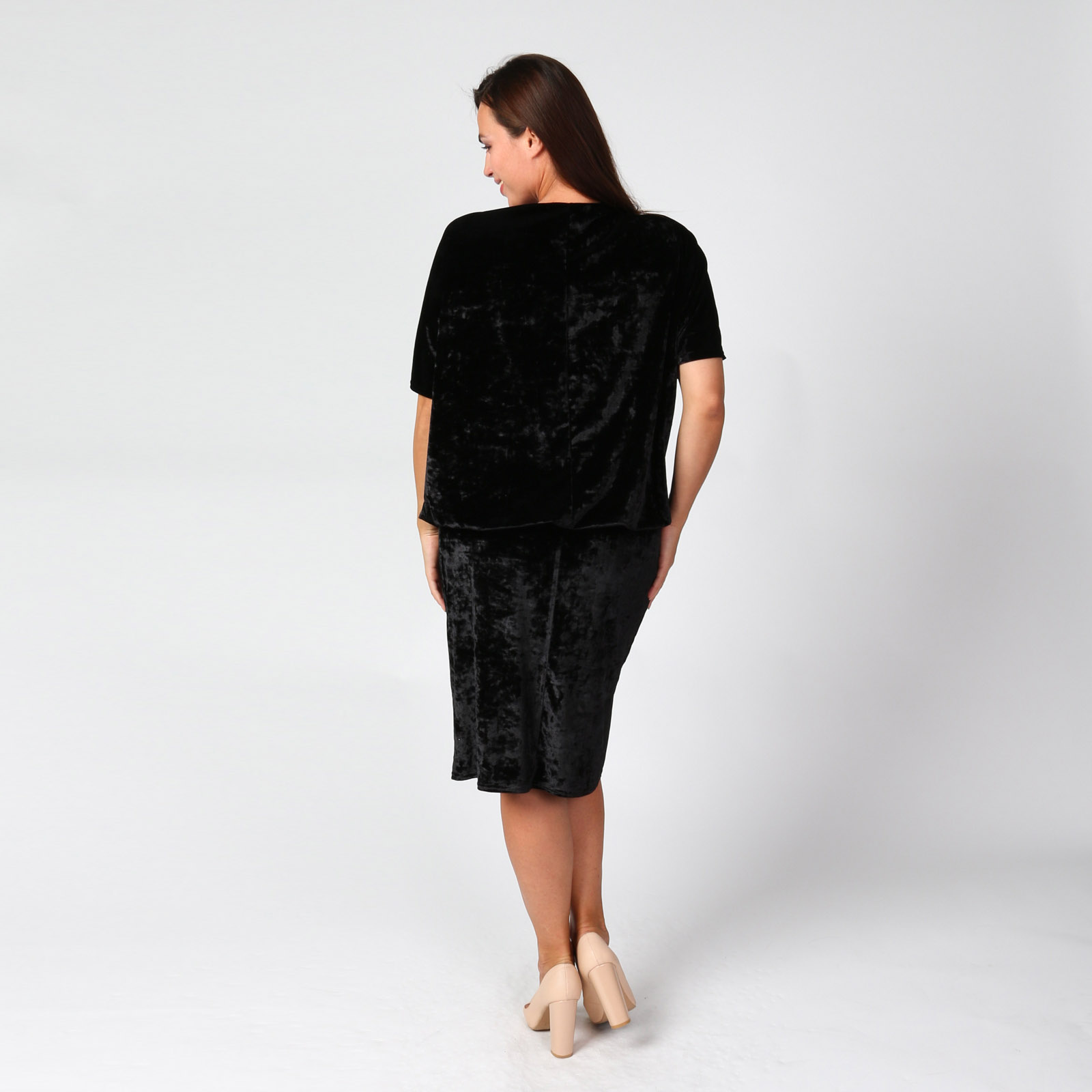 Платье со сборкой на талии и кружевной отделкой Милада, цвет черный, размер 50 - фото 5
