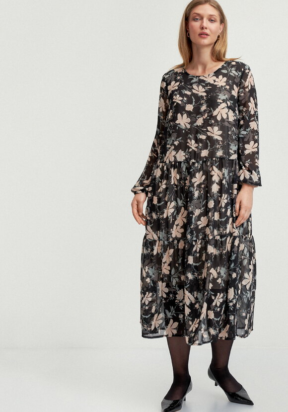 Платье свободного кроя с принтом цветок шир.  580, рис. 4