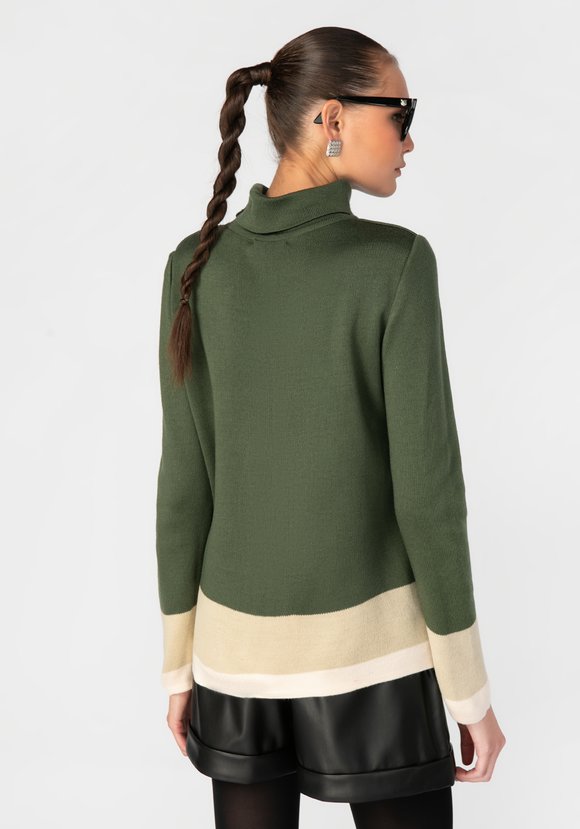 Свитер женский с контрастными полосами шир.  580, рис. 17