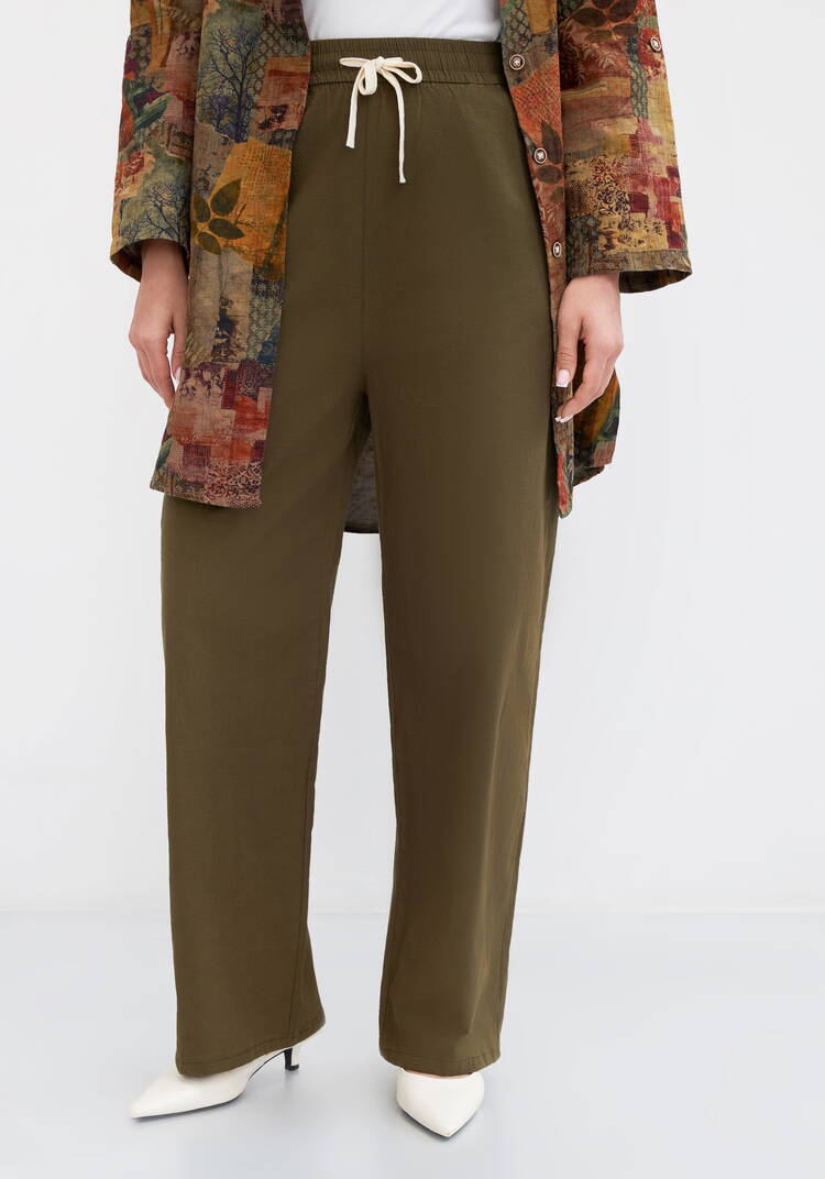 Брюки на резинке по поясу, прямые Симона шир.  750, рис. 14