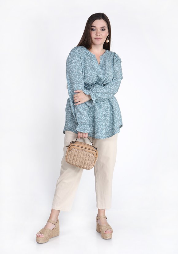 Блуза с кулиской на талии шир.  580, рис. 1