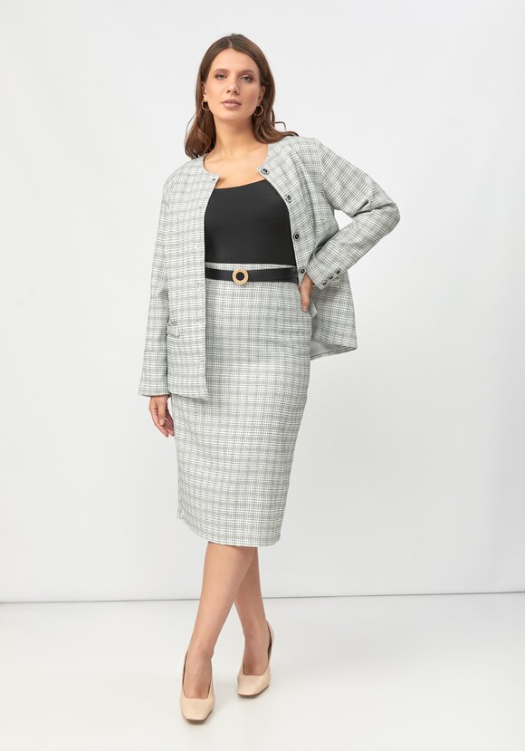 Юбка из фактурной ткани с поясом шир.  580, рис. 7