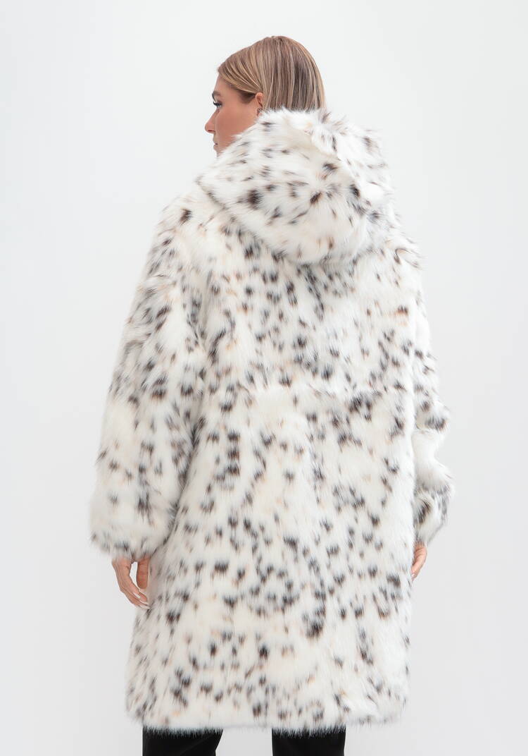 Шуба с принтом под рысь на молнии шир.  750, рис. 3