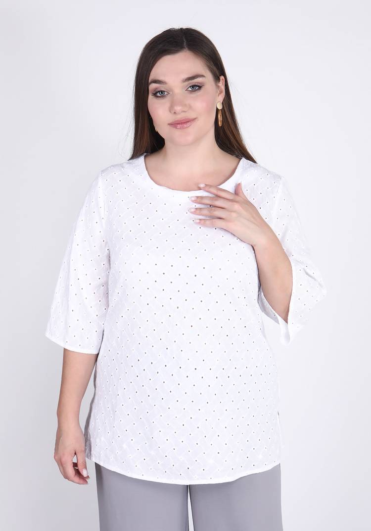 Блуза из шитья с круглым воротом шир.  750, рис. 7