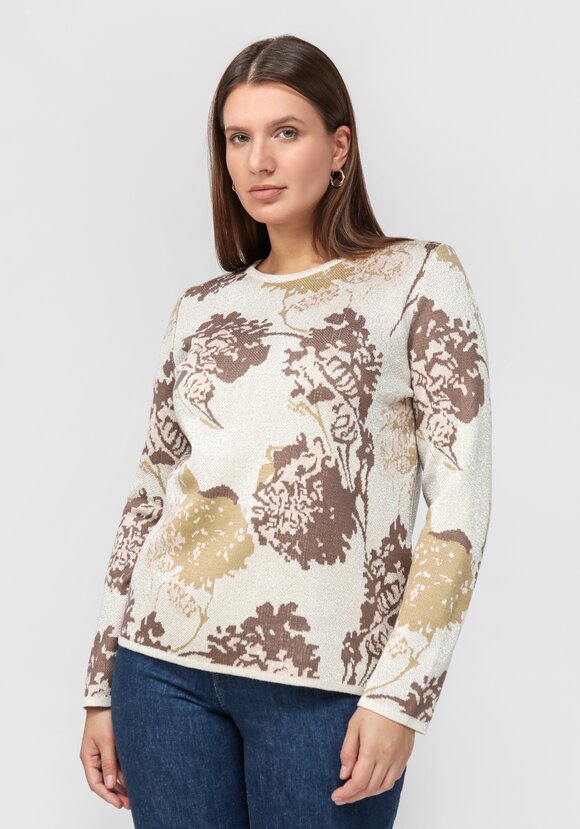 Свитер с растительным принтом и метанитью шир.  580, рис. 1