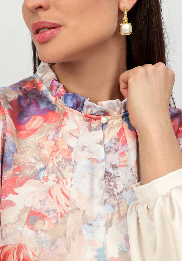 Блуза из принтованного искусственного шёлка шир.  750, рис. 5