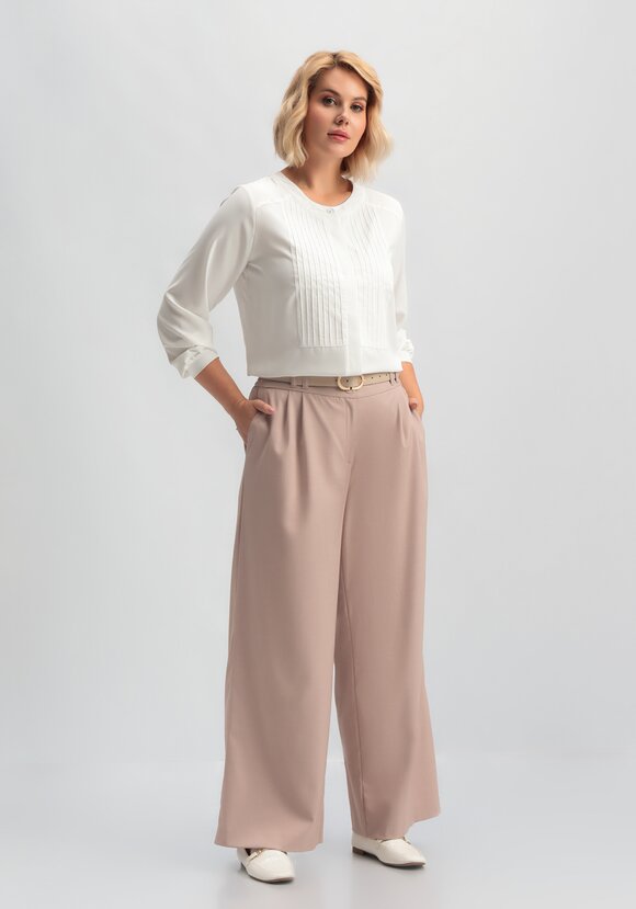 Блуза на пуговицах с декоративными складками шир.  580, рис. 9