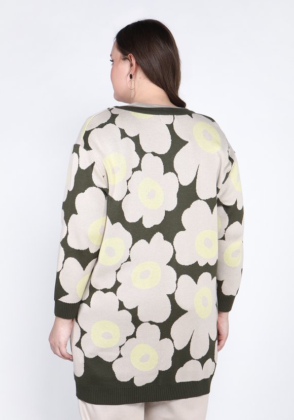 Кардиган с цветочным орнаментом на пуговицах шир.  580, рис. 6