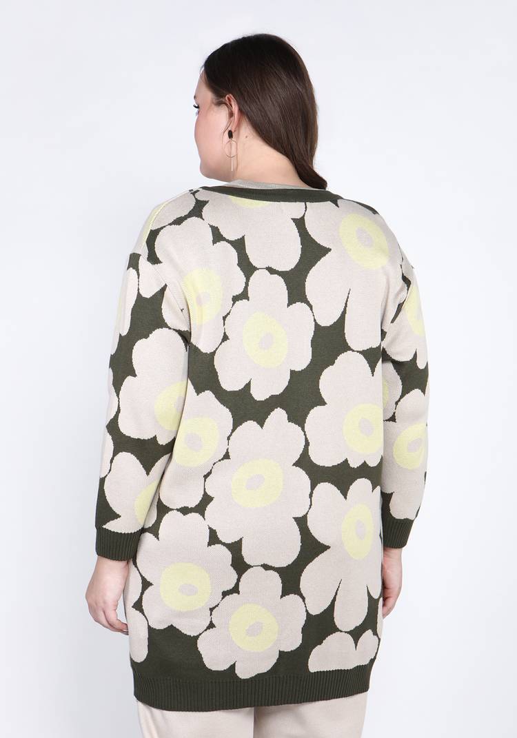 Кардиган с цветочным орнаментом на пуговицах шир.  750, рис. 6