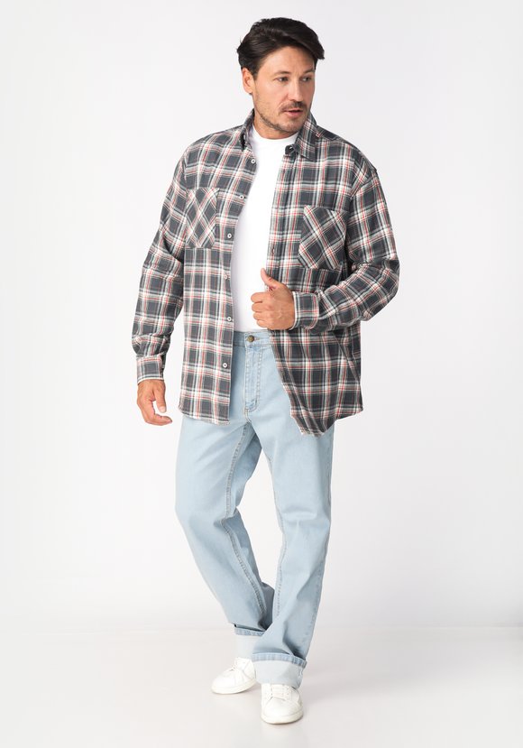 Фланелевая рубашка в клетку Даниэль шир.  580, рис. 3