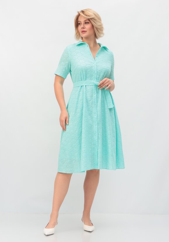 Платье из хлопка с поясом шир.  580, рис. 26