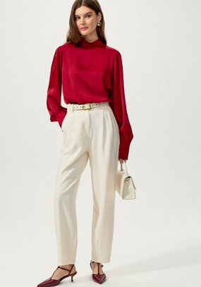 Брюки со складками свободные